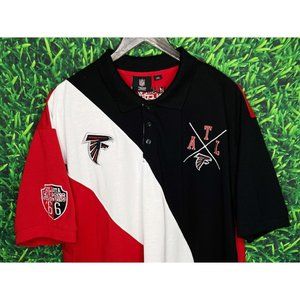 Atlanta Falcons ATL NFL Men’s 2XL Black White Red Short Sleeve Polo Shirt